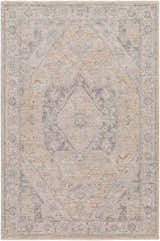 Detailed texture of a Deena Thick Luxe Area Rug in brown, charcoal, teal, and sage. Farmhouse traditional style. Design-Rectangle-575