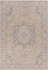 Close-up of the Deena Thick Luxe Area Rug. Farmhouse style rug in brown, charcoal, teal, and sage with a traditional diamond pattern. Design-Rectangle-6796