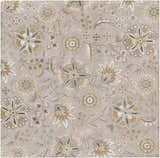 Close-up of the Denio Area Rug. Floral pattern in brown, dusty sage, light brown, light olive, sage, sky blue, and taupe. Design-Square-8