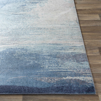 Olivia Abstract Ice Blue Thin Area Rug