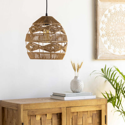 Ostaszewo Rustic Woven Rattan Pendant