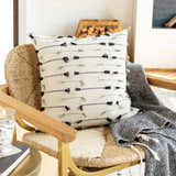 Dillwyn Beige Cotton Throw Pillow
