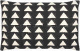 Triava Black and Cream Geometric Triangle Global Bohemian Cotton Lumbar Pillow - Clearance