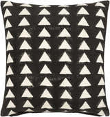 Triava Black and Cream Geometric Triangle Global Bohemian Cotton Lumbar Pillow - Clearance