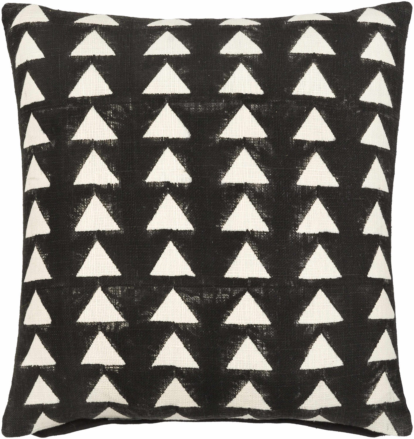 Triava Black and Cream Geometric Triangle Global Bohemian Cotton Lumbar Pillow - Clearance