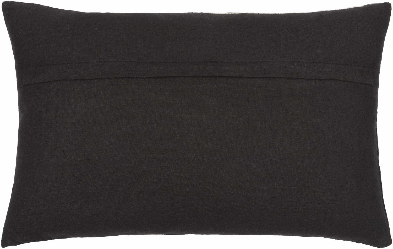 Triava Black and Cream Geometric Triangle Global Bohemian Cotton Lumbar Pillow - Clearance