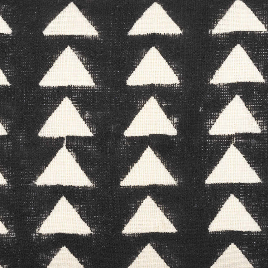Triava Black and Cream Geometric Triangle Global Bohemian Cotton Lumbar Pillow - Clearance
