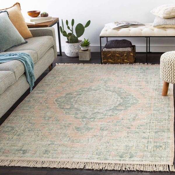 Adamstown Sage&Peach Cotton Rug