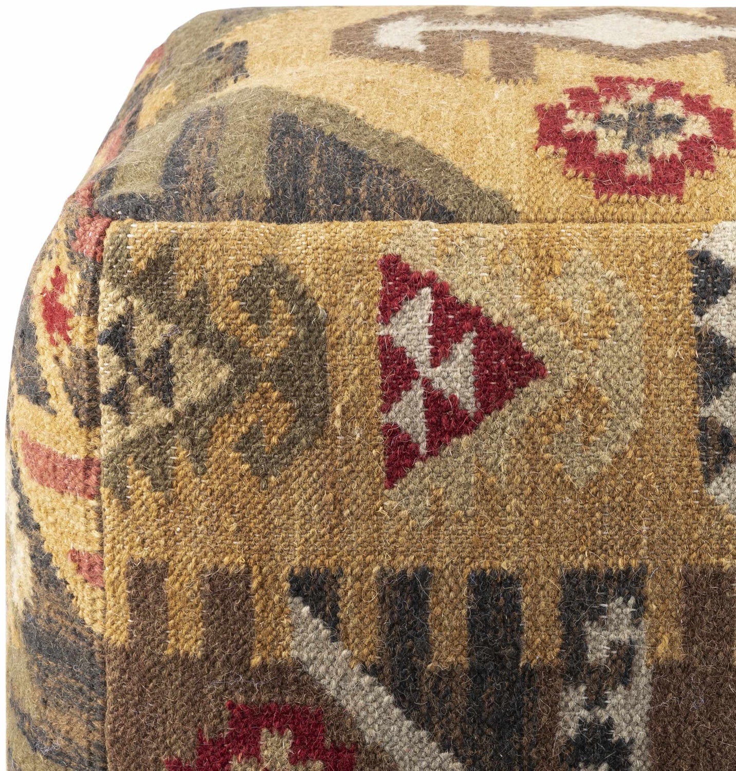 Dhaurahra Southwestern Geometric Cotton Pouf