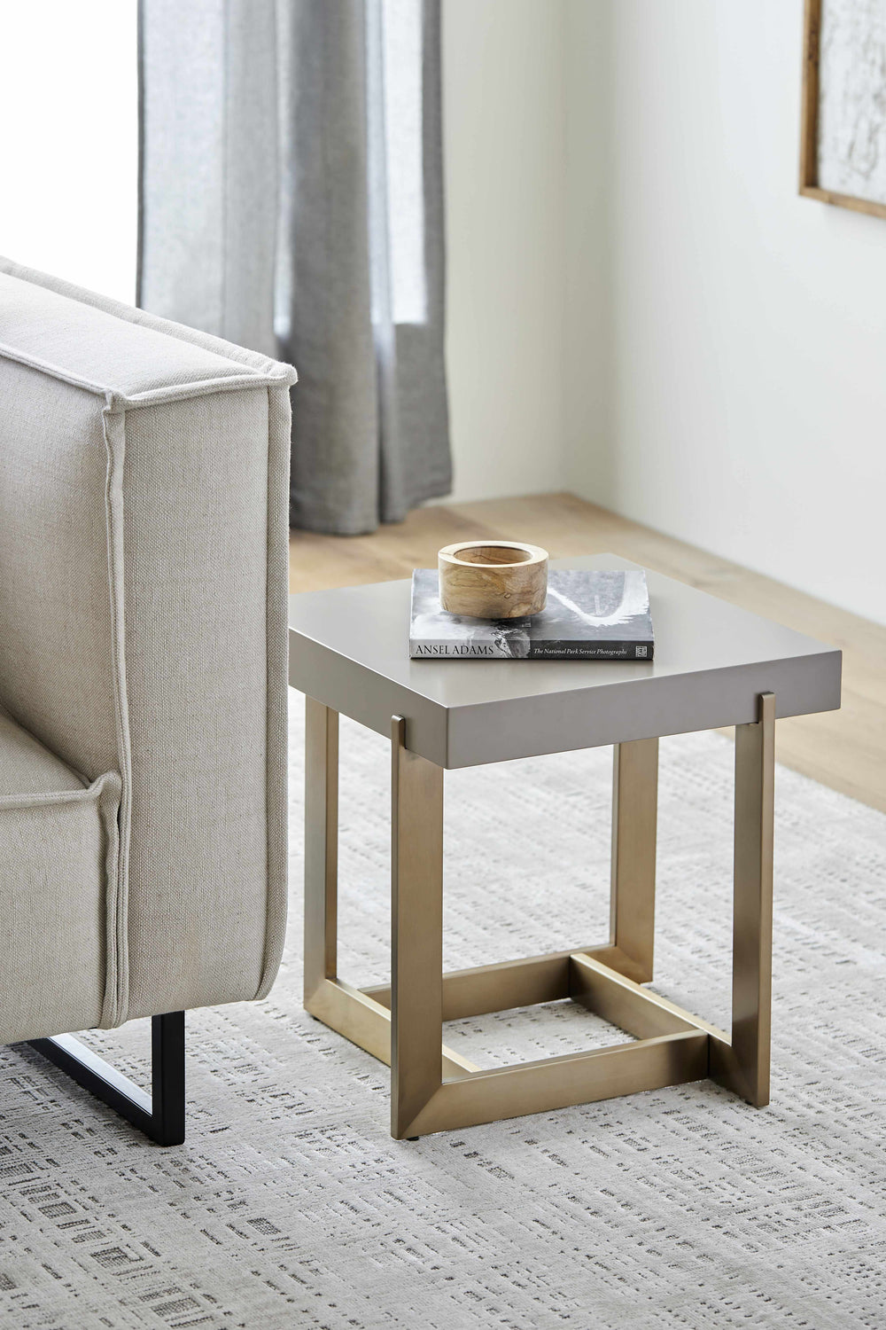 Dossenheim Modern Gold Square End Table