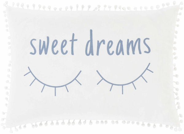 Nursery Sweet Dreams Blue White Decorative Throw Pillow - Clearance