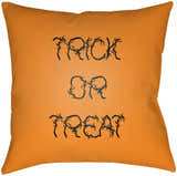 Halloween Trick or Treat Orange Outdoor Pillow