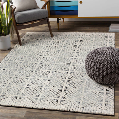 Noxen 5x7 Black&White Carved Rug - Clearance