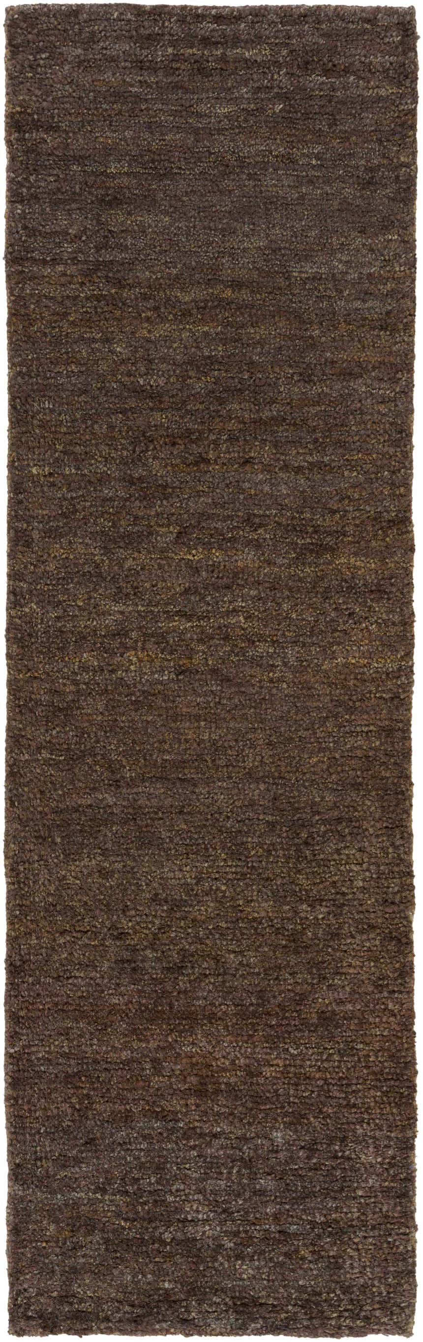 Close-up of the textured, hand-woven Dummerston Jute Carpet in black. Farmhouse style rug. Design-Runner-268