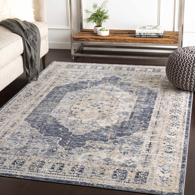 Indore Charcoal Medallion Area Rug - Clearance