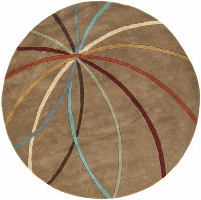 Davison Brown Geometric Modern Wool Rug