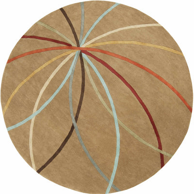 Davison Brown Geometric Modern Wool Rug