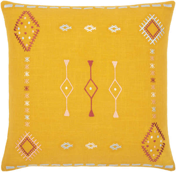 Devi Mustard Geometric Pattern Accent Pillow - Clearance