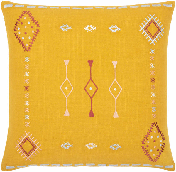 Devi Mustard Geometric Pattern Accent Pillow - Clearance