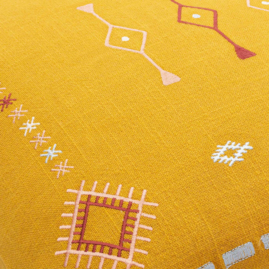 Devi Mustard Geometric Pattern Accent Pillow - Clearance
