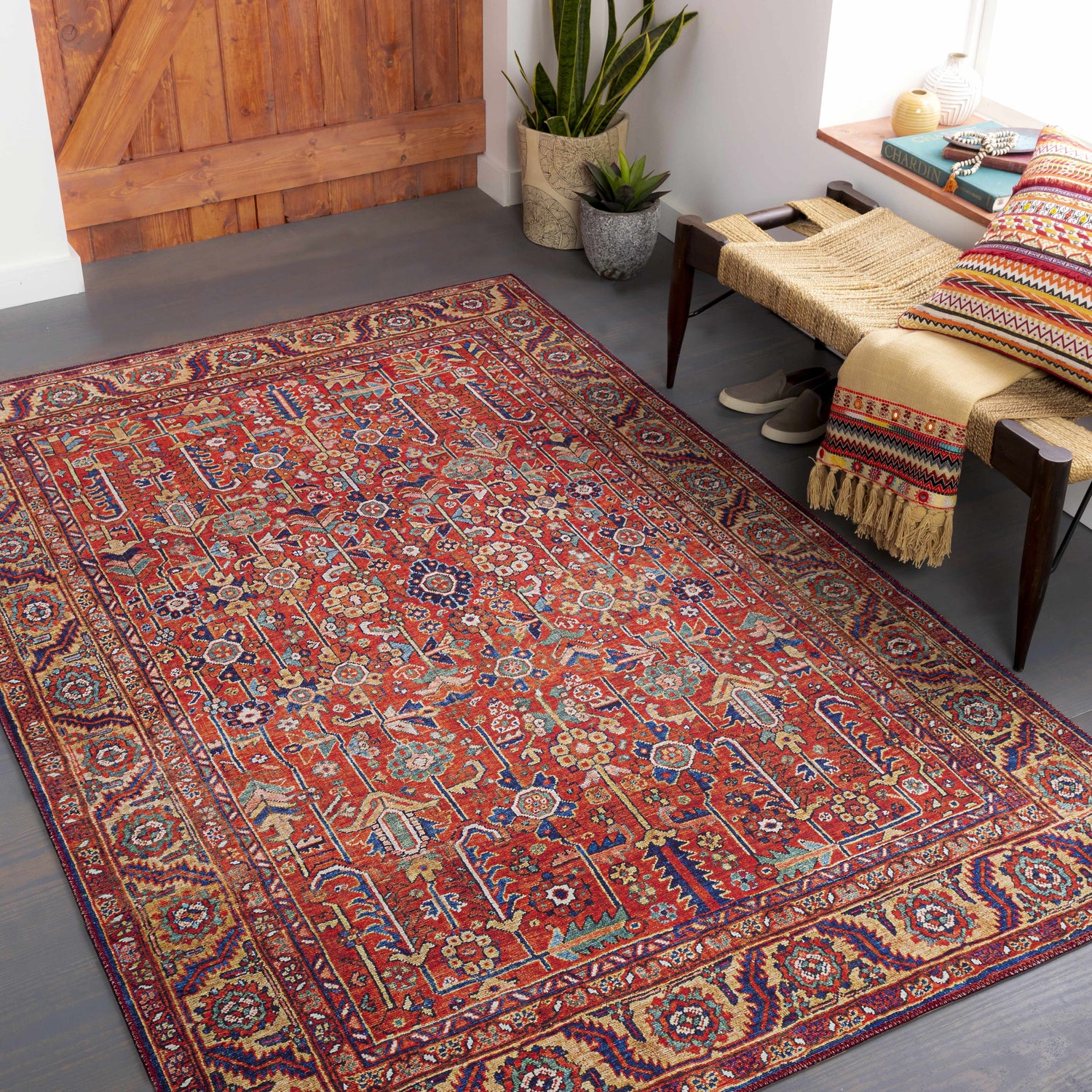 Edwardsburg Traditional Red Rug
