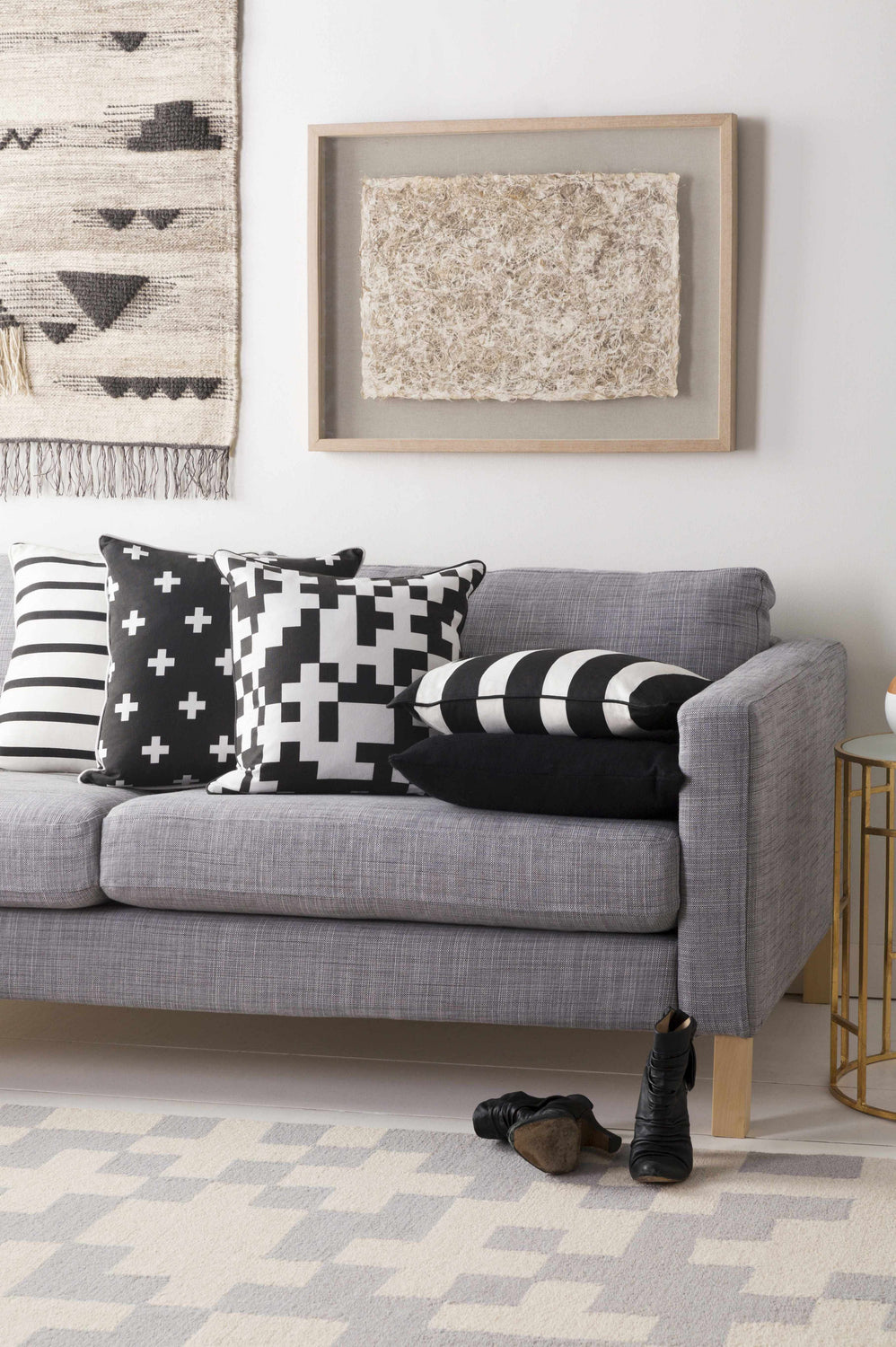 Dyersburg Black&White Geometric Accent Pillow - Clearance