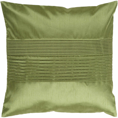 Early Green Pleated Satin Throw Pillow