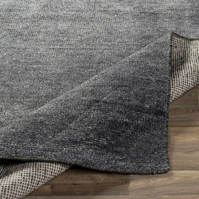 Lecompton Solid Charcoal Viscose Rug - Clearance