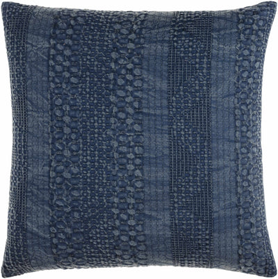 Edom Navy Blue Textured Throw Pillow