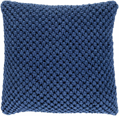 Efeler Navy Crochet Throw Pillow - Clearance