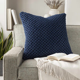 Efeler Navy Crochet Throw Pillow - Clearance