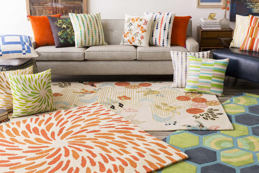 Ranburne White Orange Floral Accent Pillow - Clearance