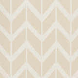 Close-up of the Elamton Area Rug. Beige and cream wool rug with a contemporary geometric chevron pattern. Hand woven texture. Swatch