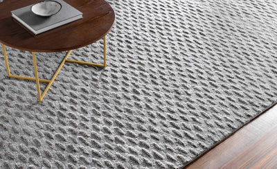 Eldersville Embossed Taupe Premium Viscose&Wool Area Rug