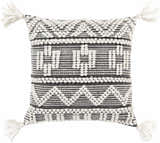 Ellaville Black & White Tassel Throw Pillow - Clearance