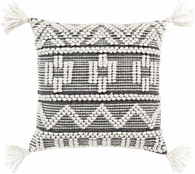 Ellaville Black & White Tassel Throw Pillow - Clearance