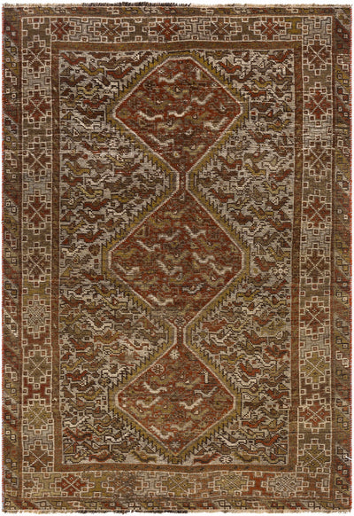 Unique Hand Knotted Traditional 3'4" x 4'8" Wool Rug