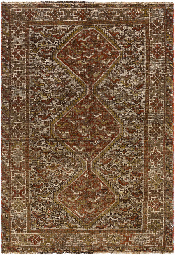 Unique Hand Knotted Traditional 3'4" x 4'8" Wool Rug