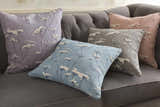 Backworth Mauve Floral Embroidered Throw Pillow - Clearance