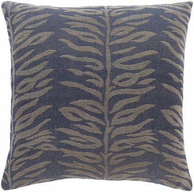 Endeavor Navy Leaf Pattern Accent Pillow - Clearance
