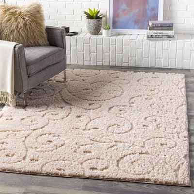 Charfield Plush Embossed Blush Rug - Clearance