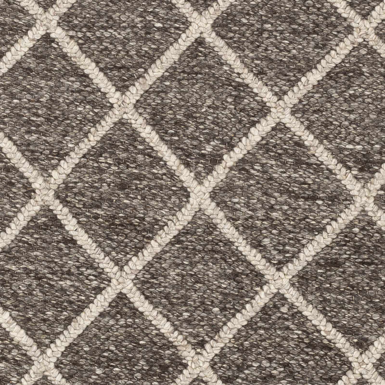 Sample view of Syosset 2x3 Brown Trellis Wool&Viscose Rug - Clearance, offering a closer look at the design and color. Contemporary Area Rug Backing  