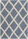 Esenler Modern Shag Carpet in bone and ink. Close-up of geometric diamond pattern and plush shag texture. Design-Rectangle-537