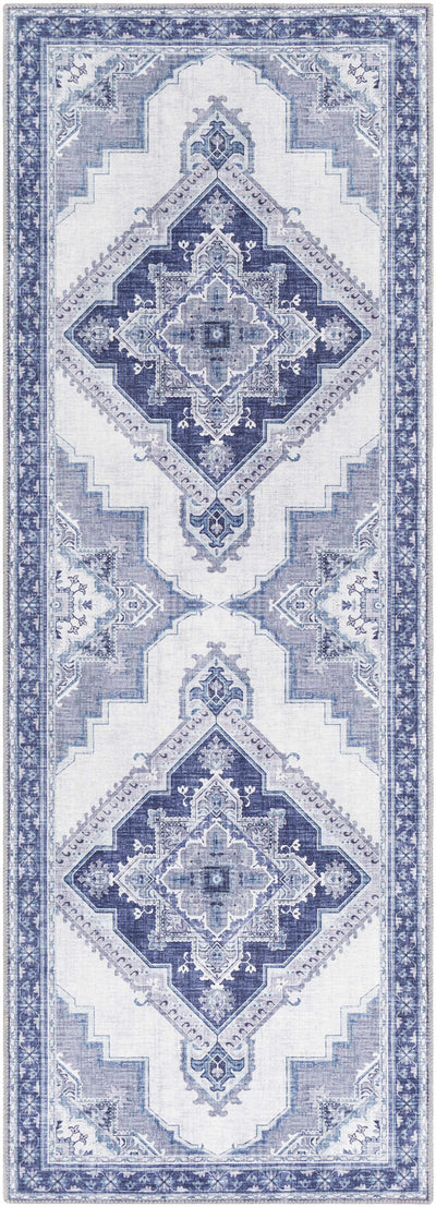 Boon Dark Blue Medallion Carpet - Clearance