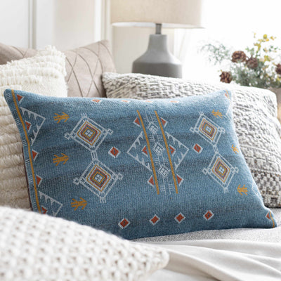 Eyal Rustic Blue Geometric Accent Pillow - Clearance