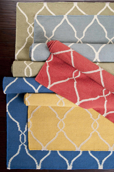 Baconton Blue/Beige Trellis Wool Rug - Clearance