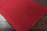 Brockton Solid Wool Crimson Red Area Rug - Clearance