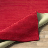Brockton Solid Wool Crimson Red Area Rug - Clearance