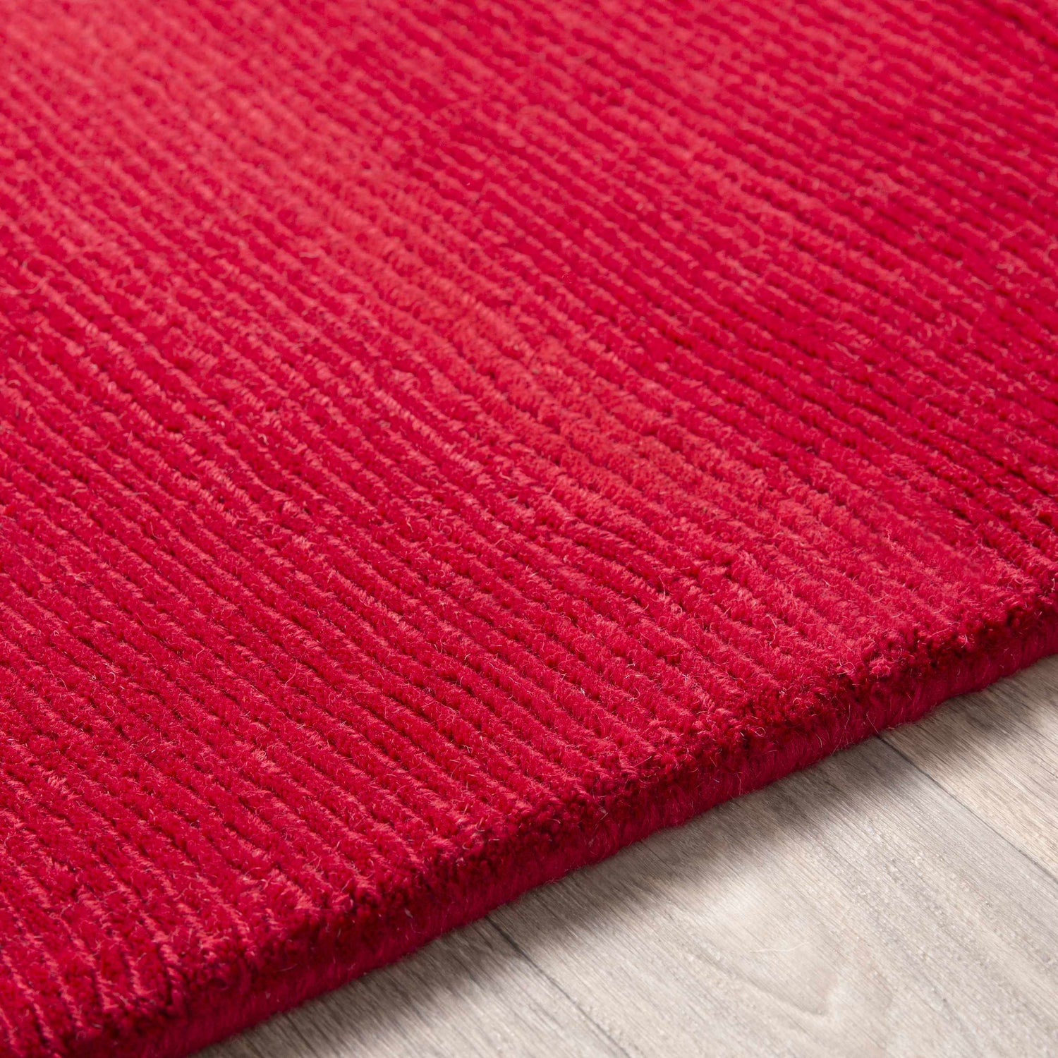 Brockton Solid Wool Crimson Red Area Rug - Clearance