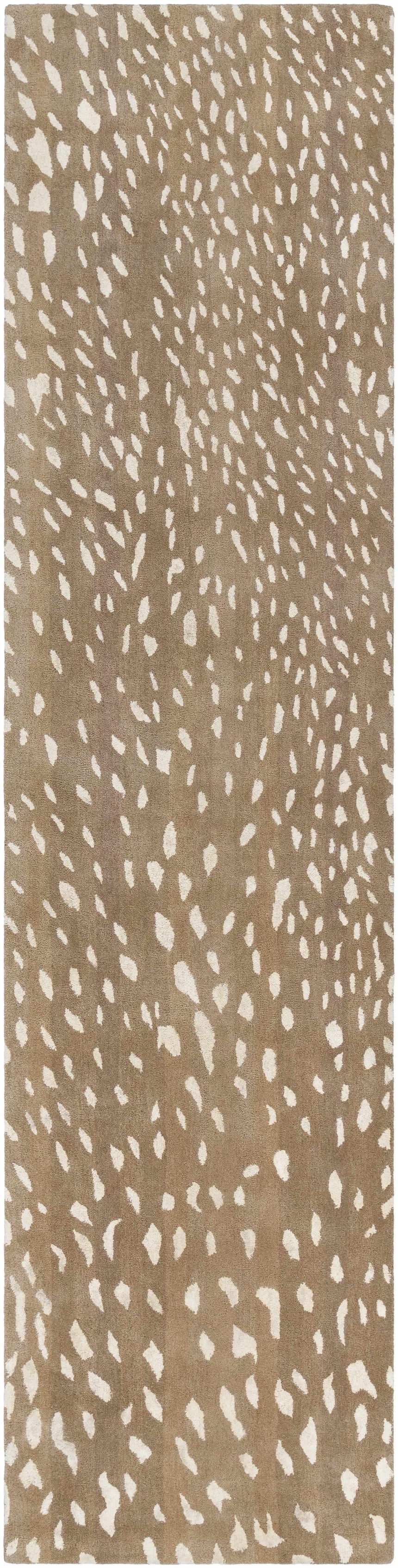 Athena Brown Giraffe Print Wool Rug